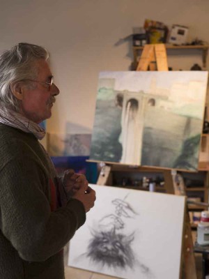 Wolf Wolf im Atelier